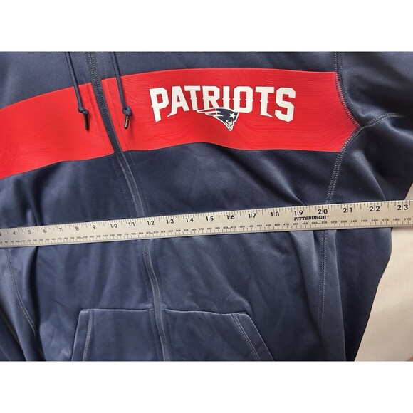 Nike NFL On field Full Zip Hoodie NE Patriots Banner Logo Navy Blue Mens Large - Picture 5 of 7